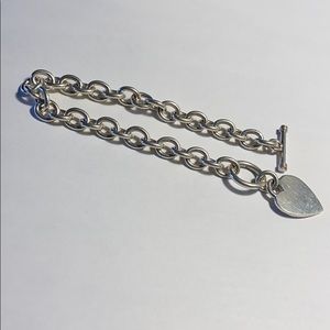 Sterling Silver Toggle Heart Bracelet